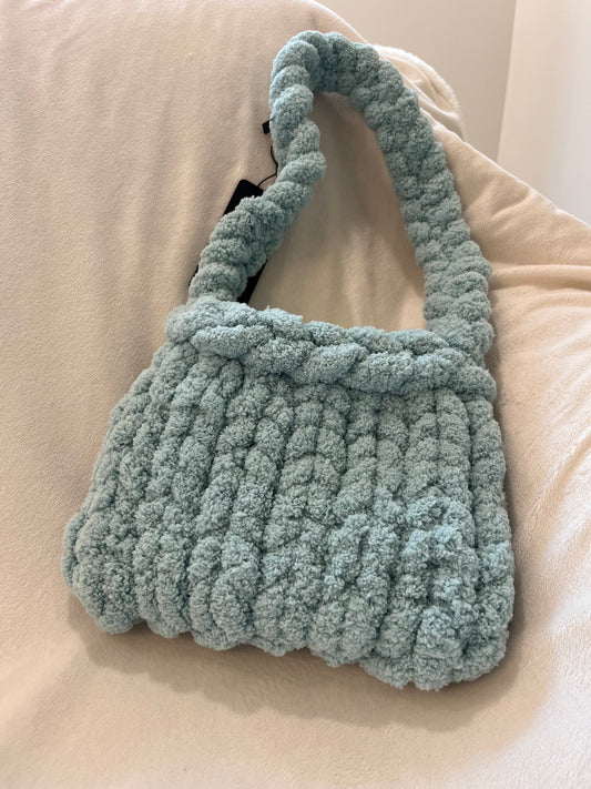 Chenille Purse - Light Blue