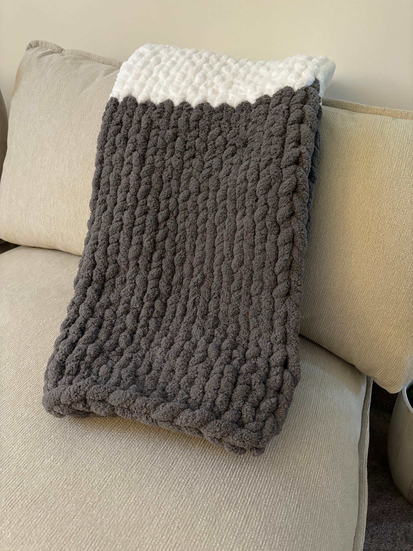 Baby Blanket - White & Gray